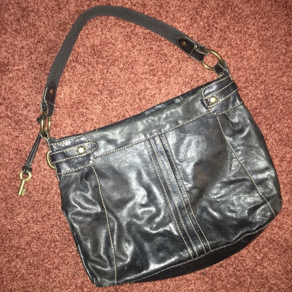 fossil black shoulder bag